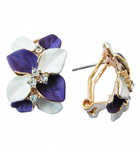 Navachi Plated Crystal Purple Earrings