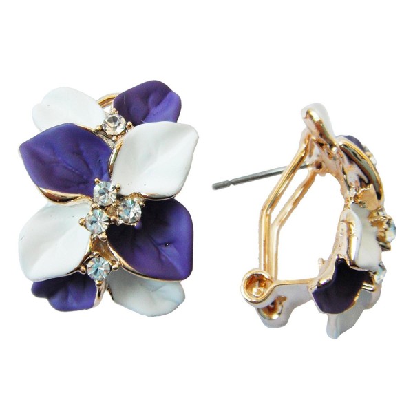 Navachi Plated Crystal Purple Earrings