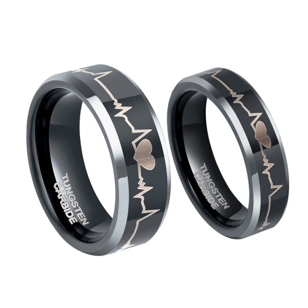 Heartbeat Wedding Tungsten Carbide Anniversary