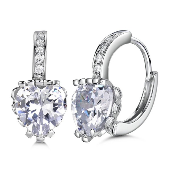 GULICX Zirconia Created Sapphire Earrings