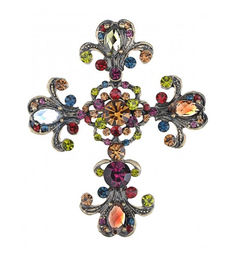 Alilang Rhinestones Antique Colorful Brooch