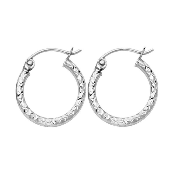 White 1 5mm Thickness Hinged Earrings