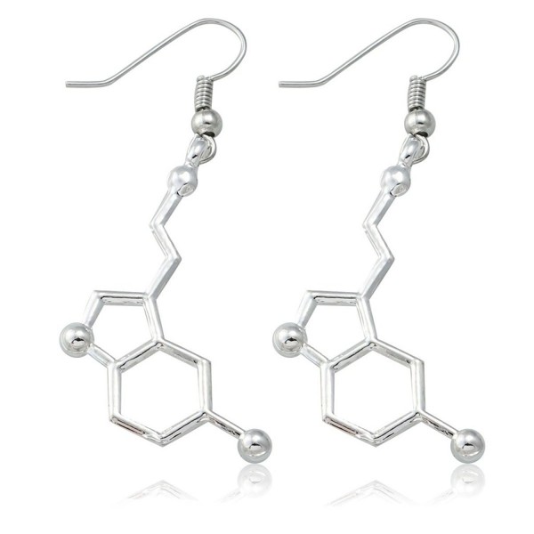 Serotonin Molecules Earrings Dangle Jewelry