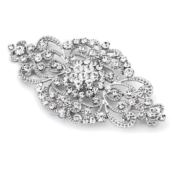 Mariell Vintage Bridal Crystal Brooch