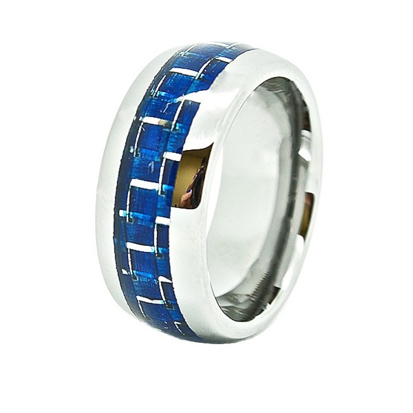 Unisex Blue Carbon Tungsten Wedding