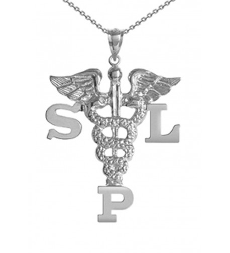 NursingPin Speech Language Pathologist Necklace Silver