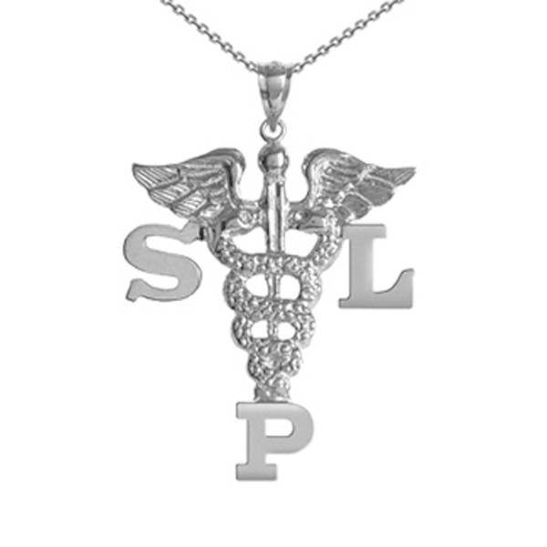 NursingPin Speech Language Pathologist Necklace Silver