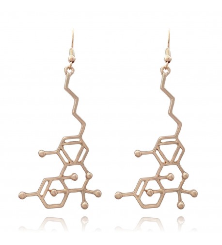 Large Molecule Dangle Earrings Gold