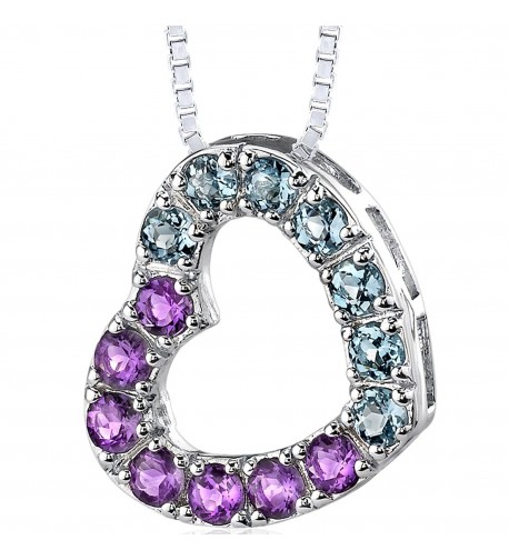 Amethyst Pendant Necklace Sterling Rhodium