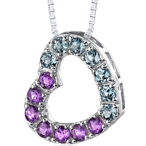 Amethyst Pendant Necklace Sterling Rhodium