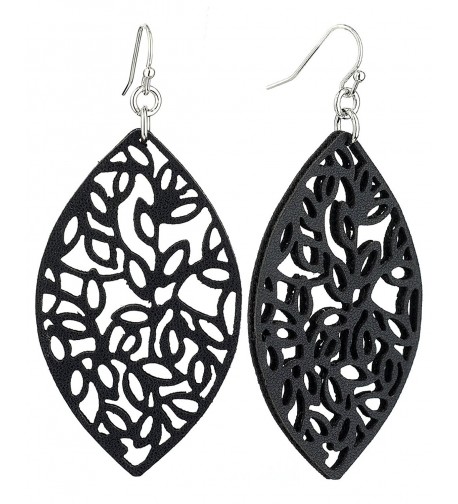 Womens Smooth Leather Pierced Earrings