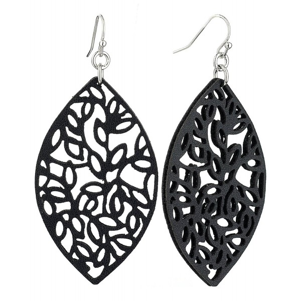 Womens Smooth Leather Pierced Earrings