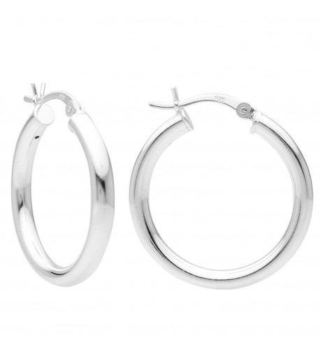 Sterling Silver Hoop Earrings Click Top