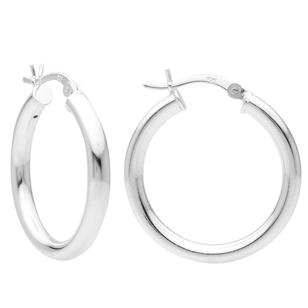 Sterling Silver Hoop Earrings Click Top