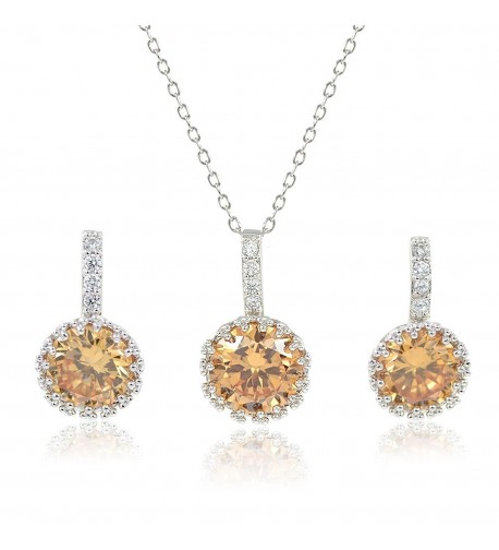 Jewelry Champagne Crystal Necklace Earrings