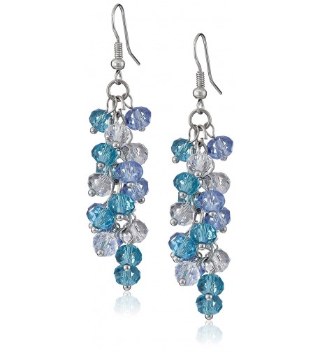 Cluster Faceted Crystal Dangle Earrings