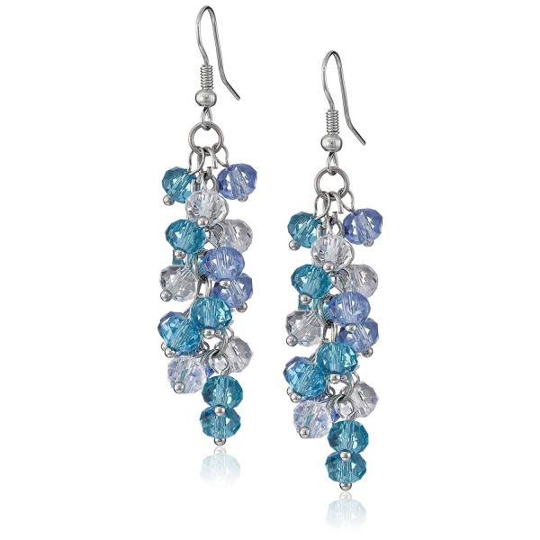 Cluster Faceted Crystal Dangle Earrings