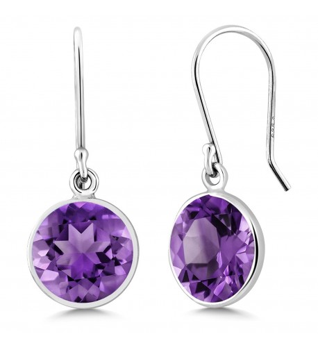 Amethyst Gemstone Birthstone Sterling Earrings