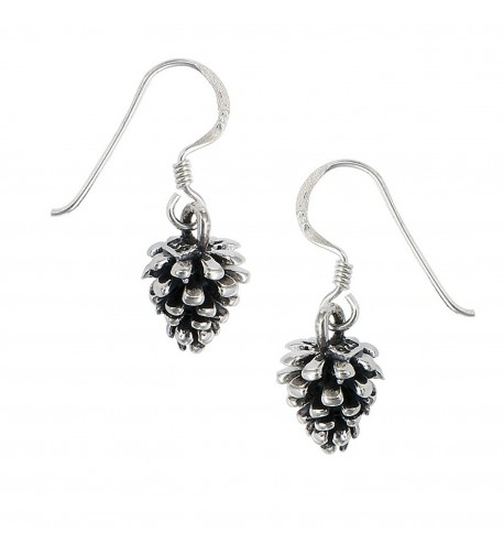 Pine Cone Earrings Sterling Silver