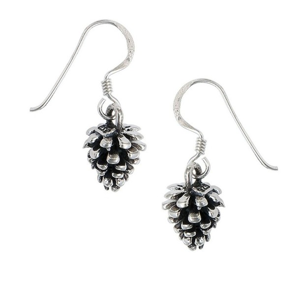 Pine Cone Earrings Sterling Silver