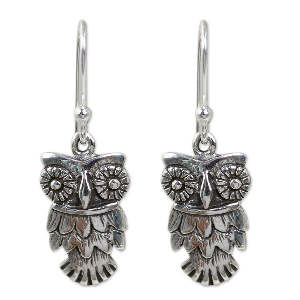 .925 Sterling Silver Animal Themed Owl Dangle Earrings- 'Owl Love ...