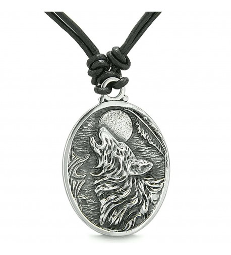 Amulet Howling Leather Pendant Necklace