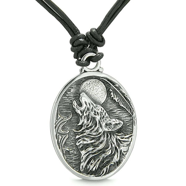 Amulet Howling Leather Pendant Necklace