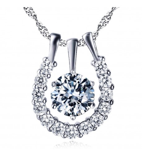 Elegant Sterling Zirconia Horseshoe Necklace