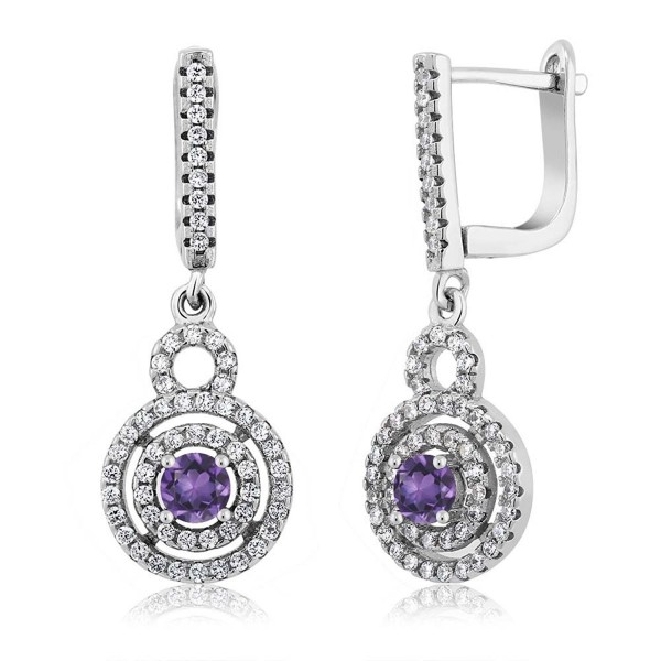 Sterling Amethyst Gemstone Birthstone Earrings