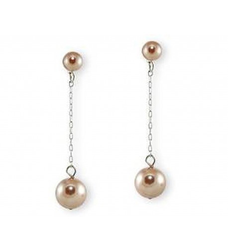 Long Taupe Pearl Earring brown