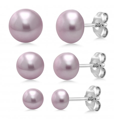 Purple Freshwater Pearl Stud Earrings