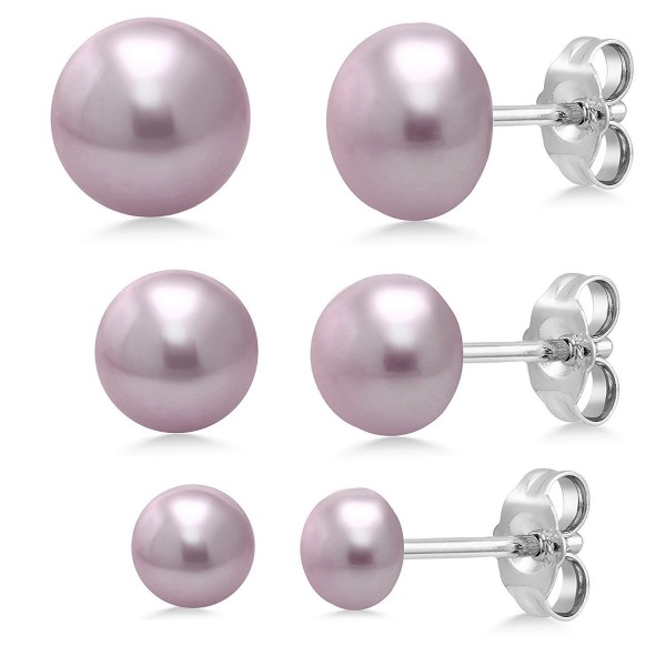 Purple Freshwater Pearl Stud Earrings