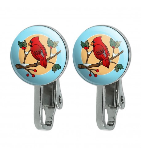 Cardinal Snowy Branch Novelty Earrings