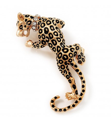 Roaring Leopard Gold Plated Brooch