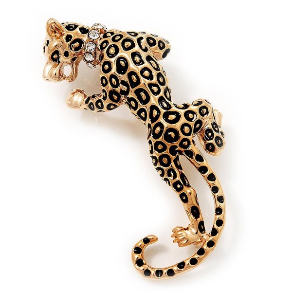 Roaring Leopard Gold Plated Brooch