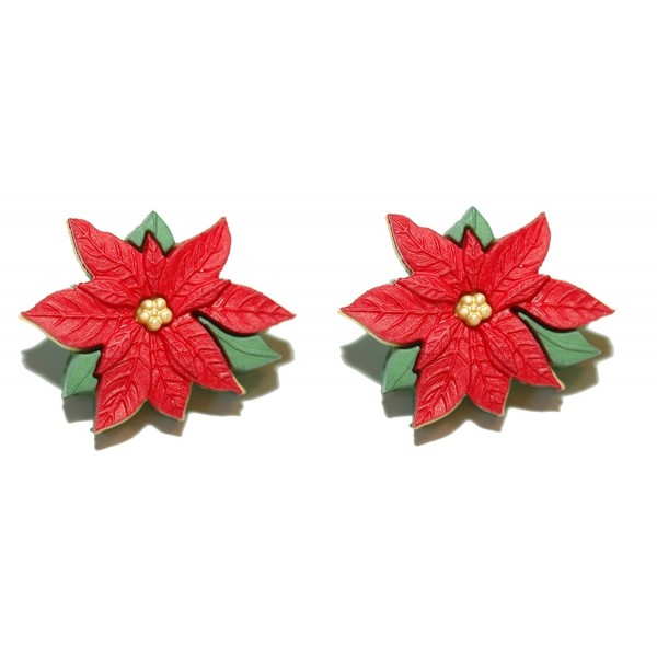 Beautiful Christmas Poinsettia Earrings H026
