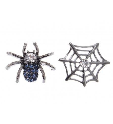 Alilang Gunmetal Rhinestone Earrings Halloween