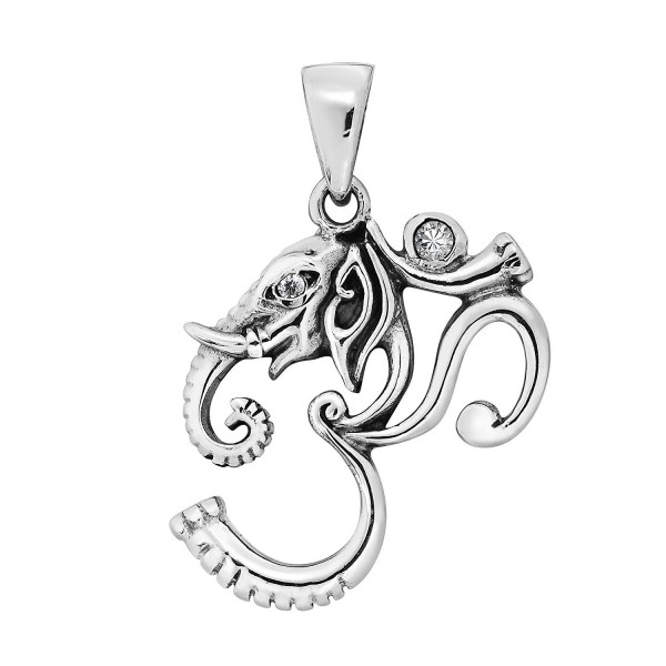 Elephant Mystical Zirconia Sterling Pendant