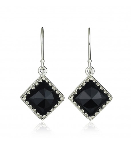 Ornate Diamond Sterling Earrings Gemstone