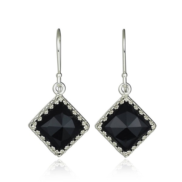 Ornate Diamond Sterling Earrings Gemstone