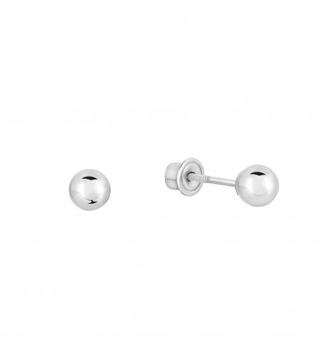 White Gold Earrings Secure Screw backs