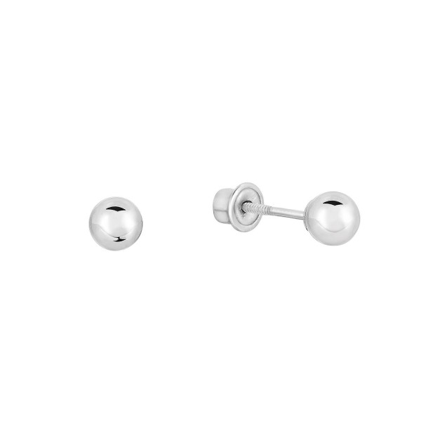 White Gold Earrings Secure Screw backs