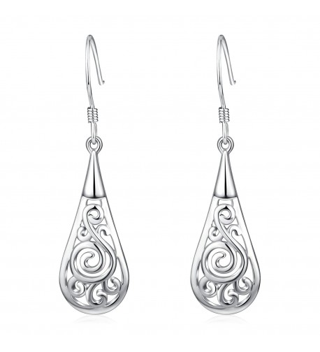 Fashion Sterling Filigree Teardrop Earrings