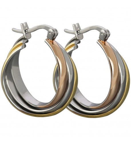 Aienid Stainless Earrings Tri circle 21 5x26 8MM
