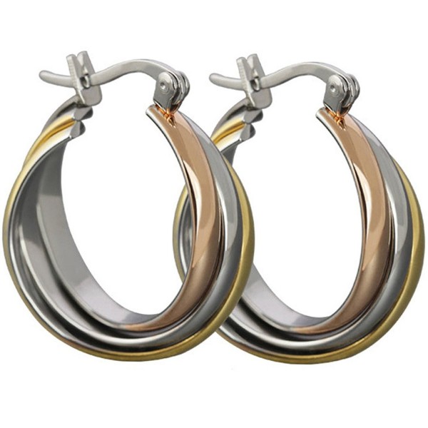 Aienid Stainless Earrings Tri circle 21 5x26 8MM