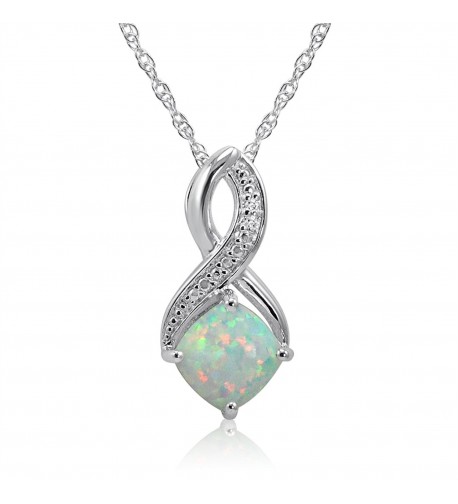 Created Diamond Pendant Necklace Sterling silver