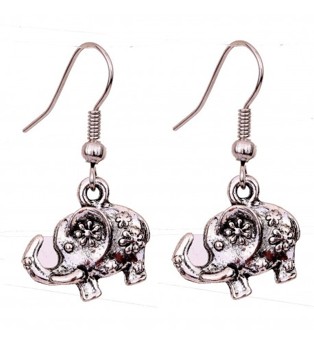 YAZILIND Flower Elephant Dangle Earrings