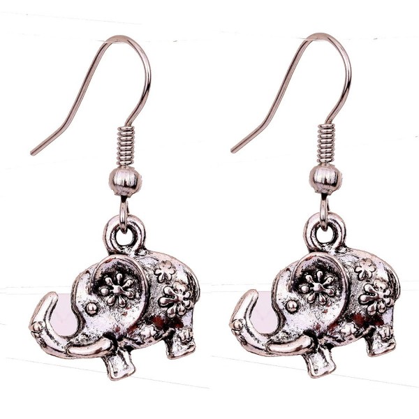 YAZILIND Flower Elephant Dangle Earrings