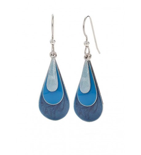 Silver Forest Earrings Enamel Teardrop