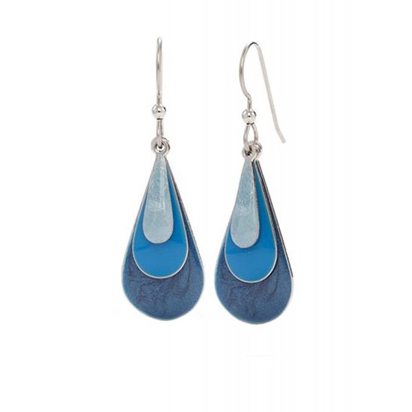 Silver Forest Earrings Enamel Teardrop